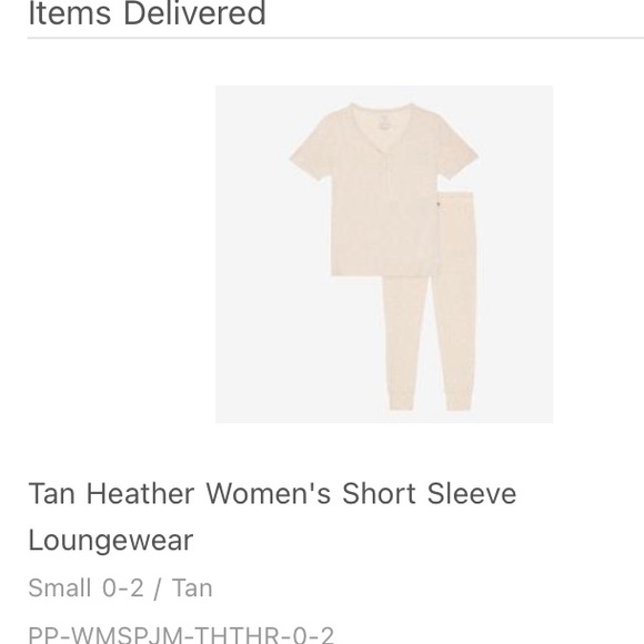 Posh peanut small short sleeve tan sleep set - Picture 1 of 4